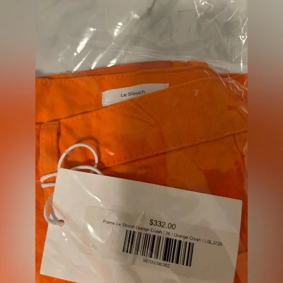 Frame Le Slouch Denim Orange Crush / 26 / NWT